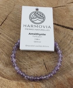Bracelet Light Améthyste - Perles 6mm, 1 pièce